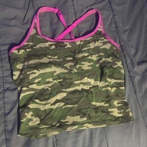 PINK Victoria's Secret Camouflage Crop Top with Pink Trim